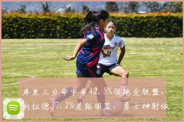 库里三分命中率42.5%领跑全联盟，利拉德37.2%差距明显，勇士神射依旧稳定
